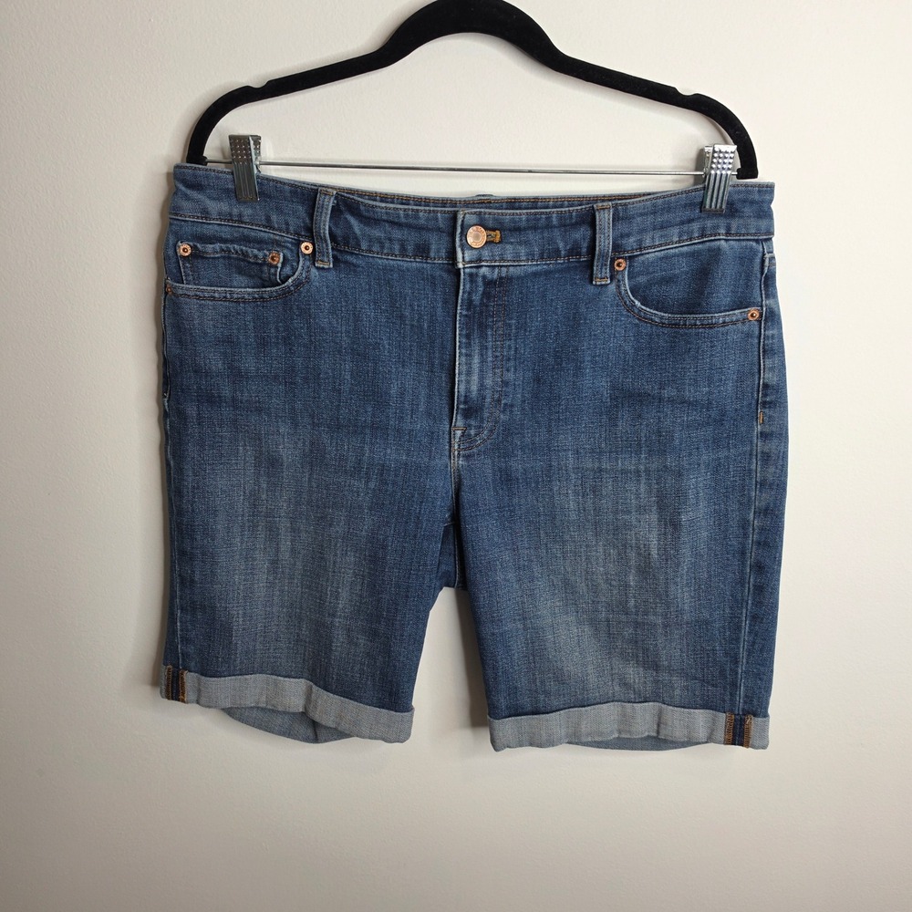 Talbots Girlfriend Shorts Womens 12 Denim Blue Flawless